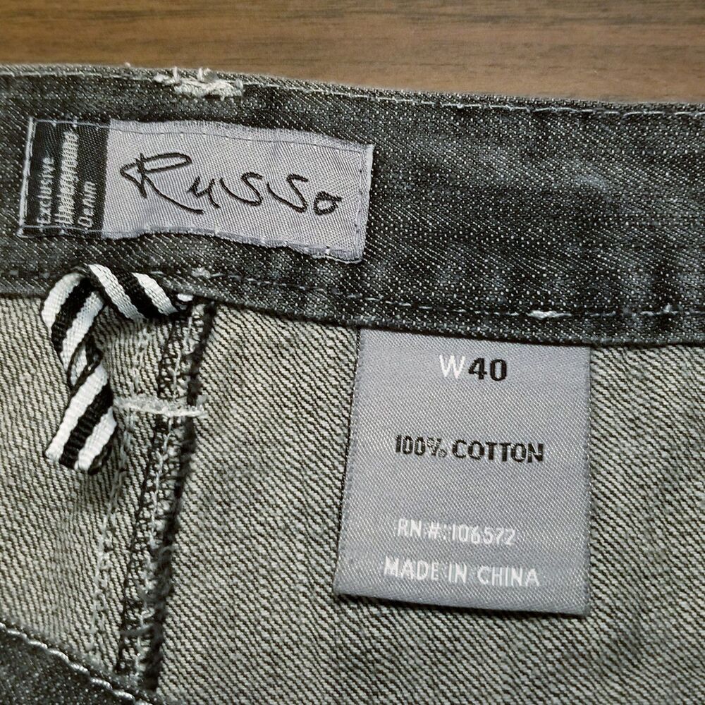 Russo Jean Shorts Men's Size 40 Vintage Denim Streetwear Y2K Hip Hop (40x14.5) - Picture 7 of 7